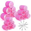 Hair Rollers With Clips Self Grip Rollers For Hair Volume L Rollers For Hair(28pcs,pink+silver)