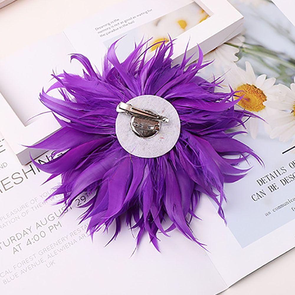 Vintage 18-20cm Large Feather Flower Feather DIY Feather Brooch Accessories Handmade Flower Lapel Pins Hair Accessories