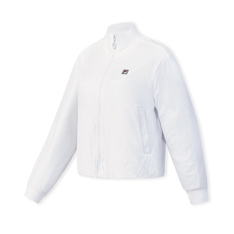 Fila Теннисная Мода Минималистичная Спортивная Повседневная Удобная Универсальная Вязаная Свободная Куртка Женские куртки Нефритово-Белая A11W613505FWT S