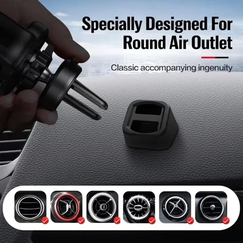 Mobile Phone Bracket Base Car Dashboard Mount Phone Stand Holder Air Outlet Clip Cellphone Cradle Easy Installation