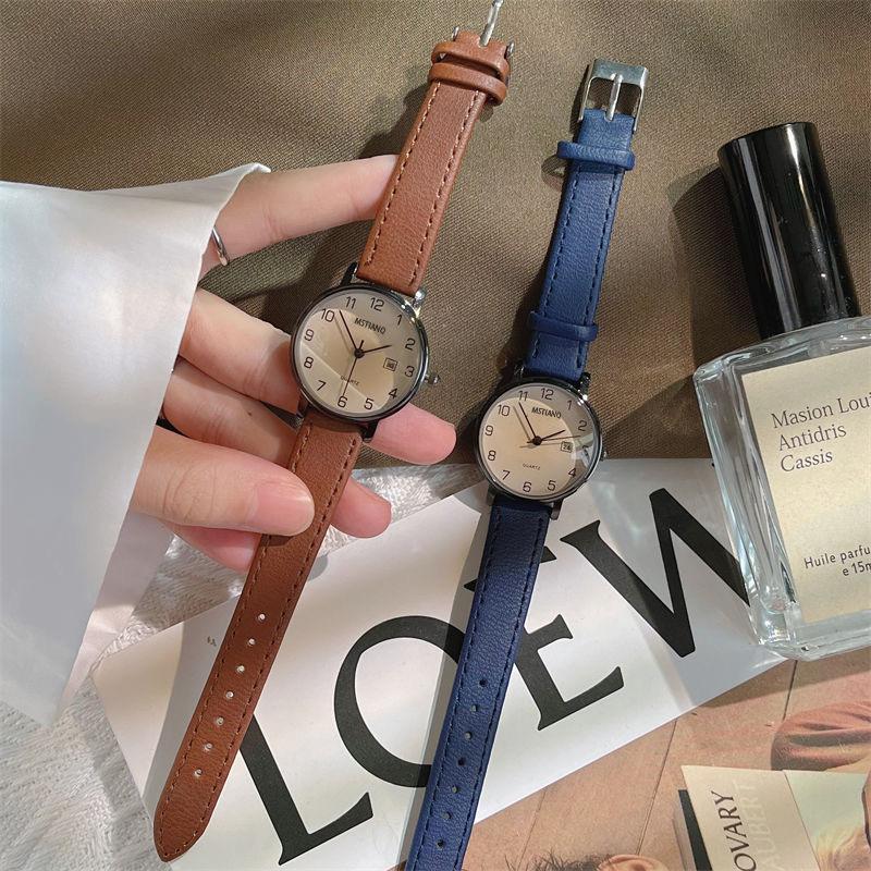 Retro Digital Calendar Watch Female Minimalist Mori Junior High School Primary School Student Civil Servant Examination Belt Female Watch