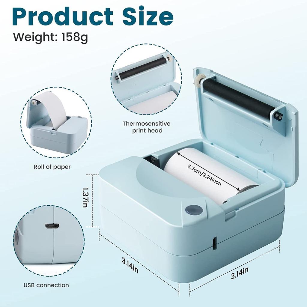 Przenośny Termiczny Bezprzewodowy Bluetooth Bezatramentowy Naklejka Zdjęcie do Telefonu