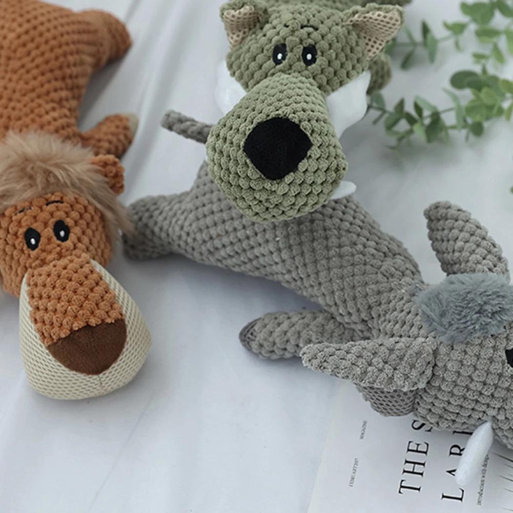 Animals Chew Dog Toys Interactive Toys Bite Resistant Invincible Dog Toys PP Cotton Cartoon Voice Function for Dog Puppy