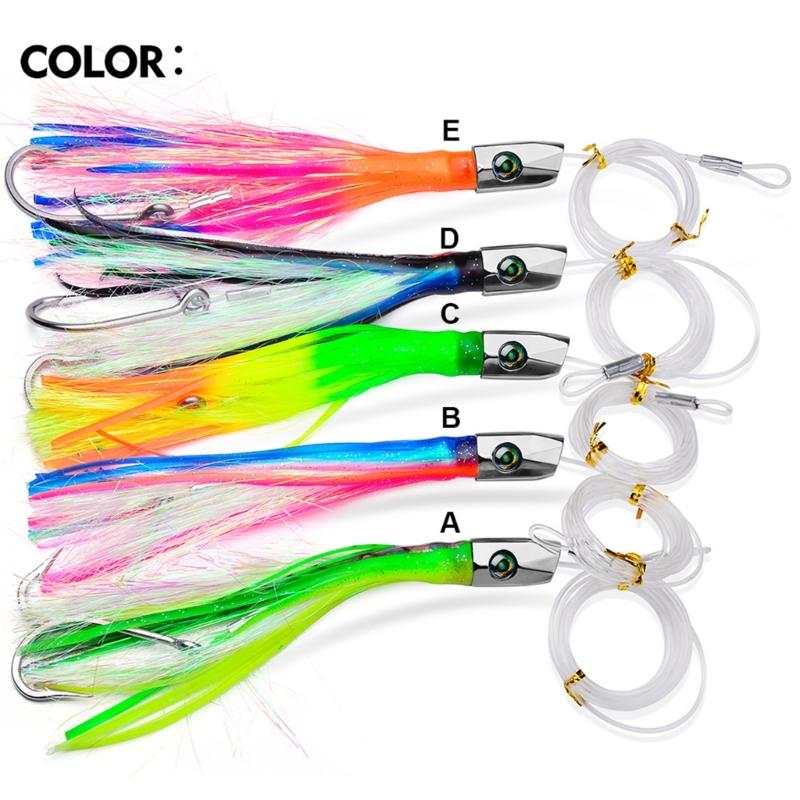 Squid Skirt Trolling Lures Saltwater Octopuses Baits Metal Head Octopuses Squid Skirt Baits Squid Skirt Trolling Lures