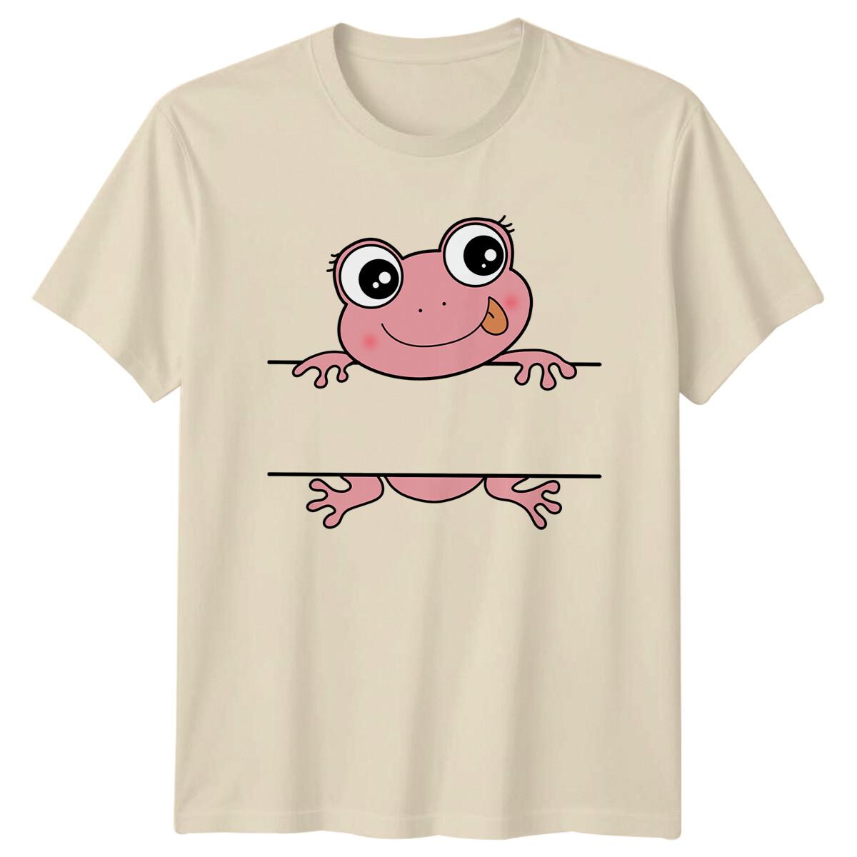 Cute Frog Peeking Pun T-Shirt, Animal Lover Tee S