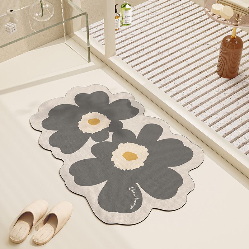 Bathroom absorbent floor mat, toilet diatom mud absorbent mat ins wind resistant dirt non-slip waterproof toilet entry floor mat
