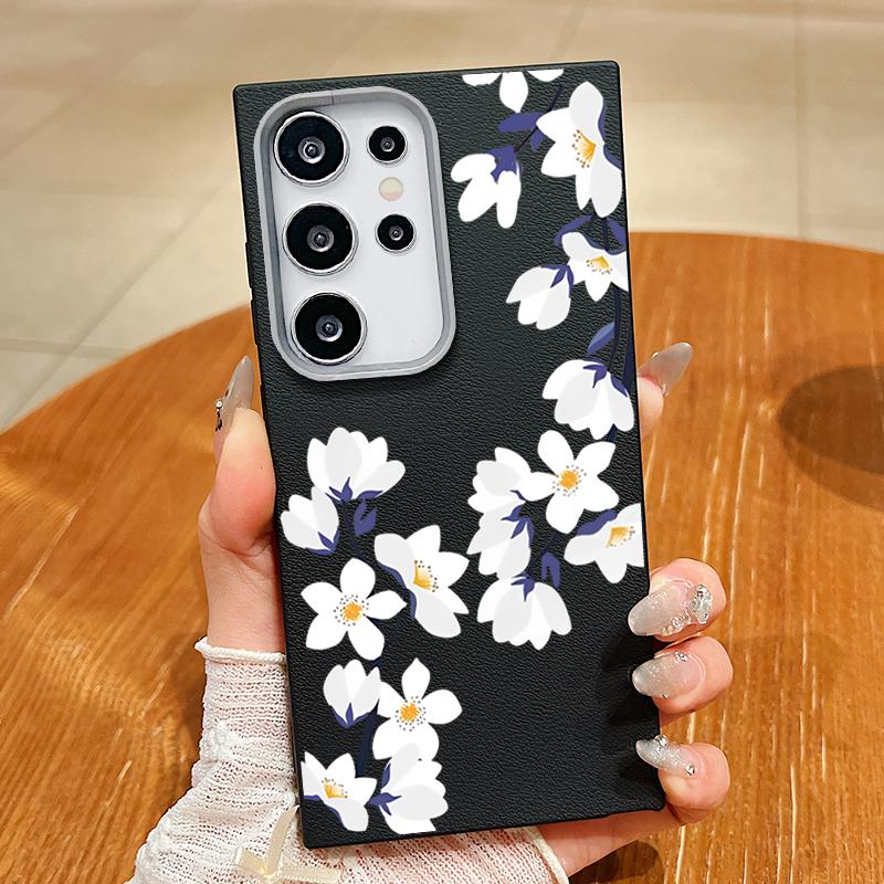 S25 Ultra Case Magnolia White Flower Cover For Samsung Galaxy S25 Ultra Capa S24 Ultra S22 Ultra S23 Plus S21 FE S20 5G Capa