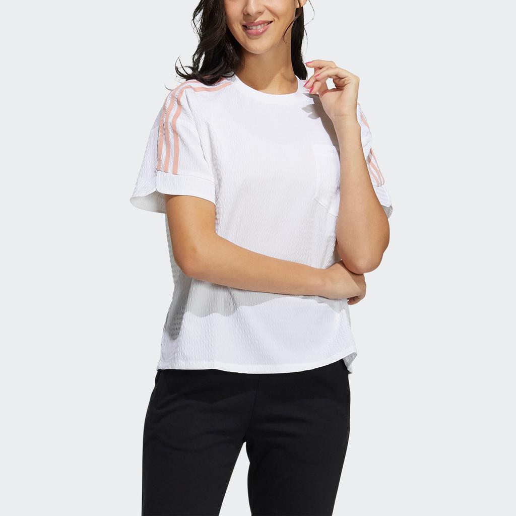 Adidas Neo Casual Sports Breathable Side Stripe T-Shirt Women Tops White GP5461