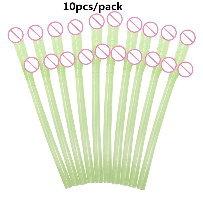 10Pcs Cuticolor Penis Straws Bride Shower Sexy Hen Night Willy Drinking Penis for Bar Bachelorette Party Novelty Nude Straw