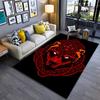 "Red Wolf Head Pattern Carpet with Mandala Design On Black Background" Suitable for Use As an Anti-slip for Living Room Bedroom Sofas