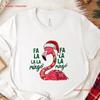 Fa La Mingo Christmas T Shirt Fun Festive Flamingo In Santa Hat Holiday Style For Parties And Tropical Vibes Vintage