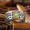 Men's Retro Five Emperors Rotating Coin Ring - Chinese Style Ethnic Open Index Finger Ring