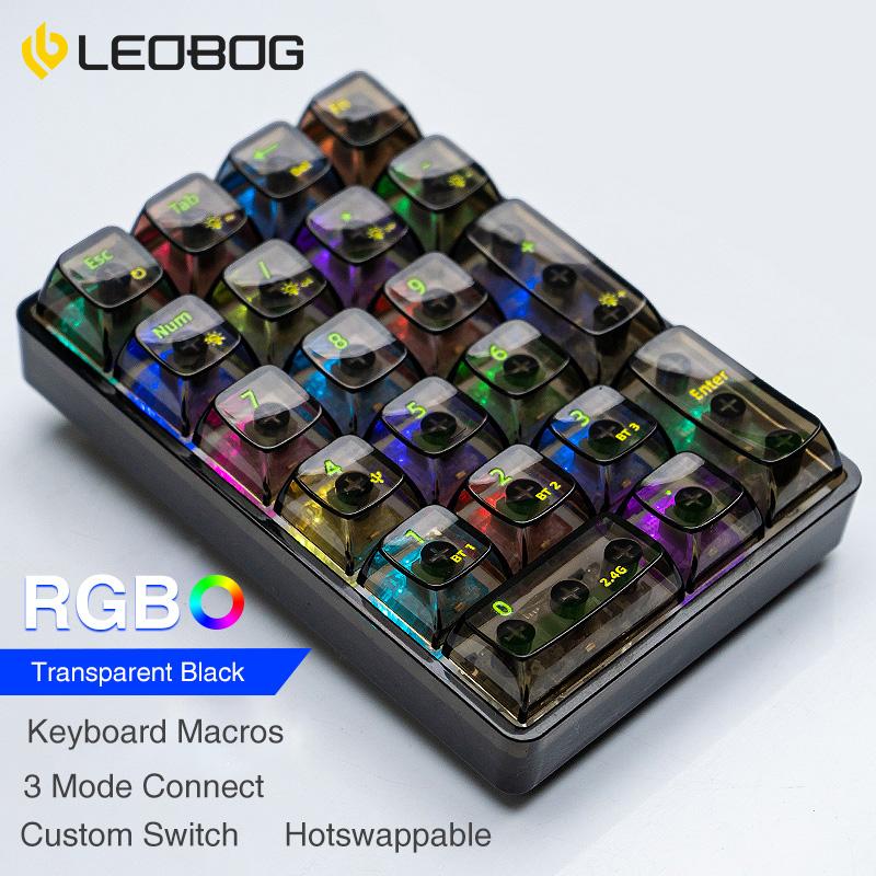 LEOBOG K21 Personalized RGB Dacklit Mechanical Keyboard With Three Modes And Hot-Swappable Keys.