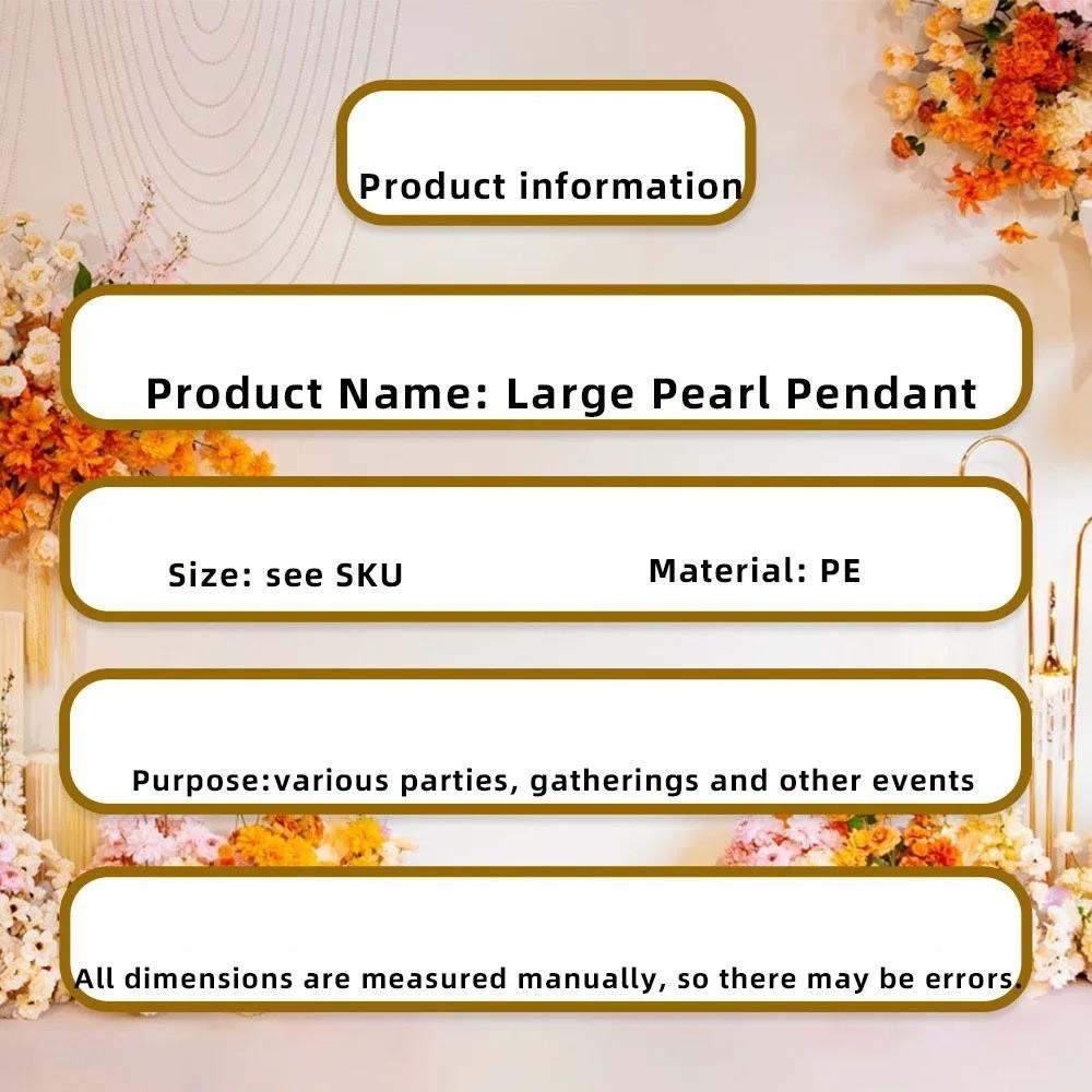 10st Elegant 5,5cm/8cm Falsk Stor Pärla Plast Rund Pärlbeklädd Girlang Vit Kula Hänge Bröllopsbakgrund