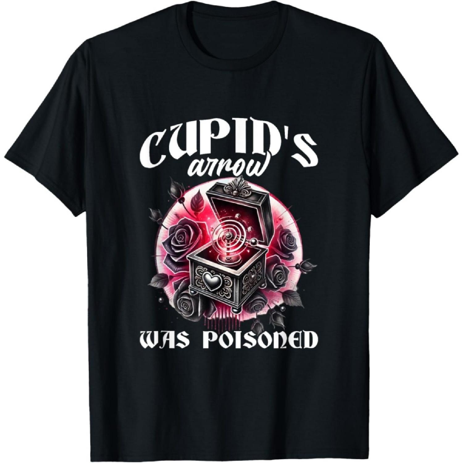 Cupid s Arrow Was Poisoned Gothic Anti Valentines Goth Girl T-Shirt(12) S