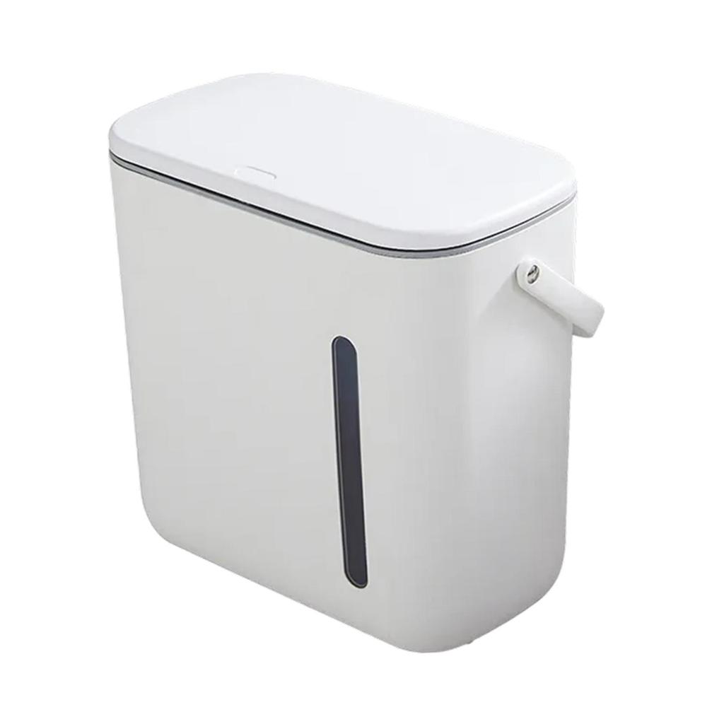 Trash Can with Lid Garbage Bin Container Removable Recycling Waste Double Compartments for
