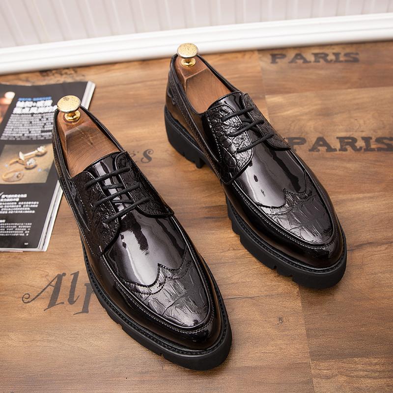 Fashion Handmade Classic Men's Black Leather Shoes Luxury Designers Lace-up Comfortable Casual Business Office Dress Shoe For Gentleman