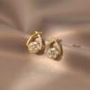Fashion Cross Stud Earrings For Women Girls Korean Style Elegant Crystal Jewelry Ear Rings Fishtail Lady Earrings Gift