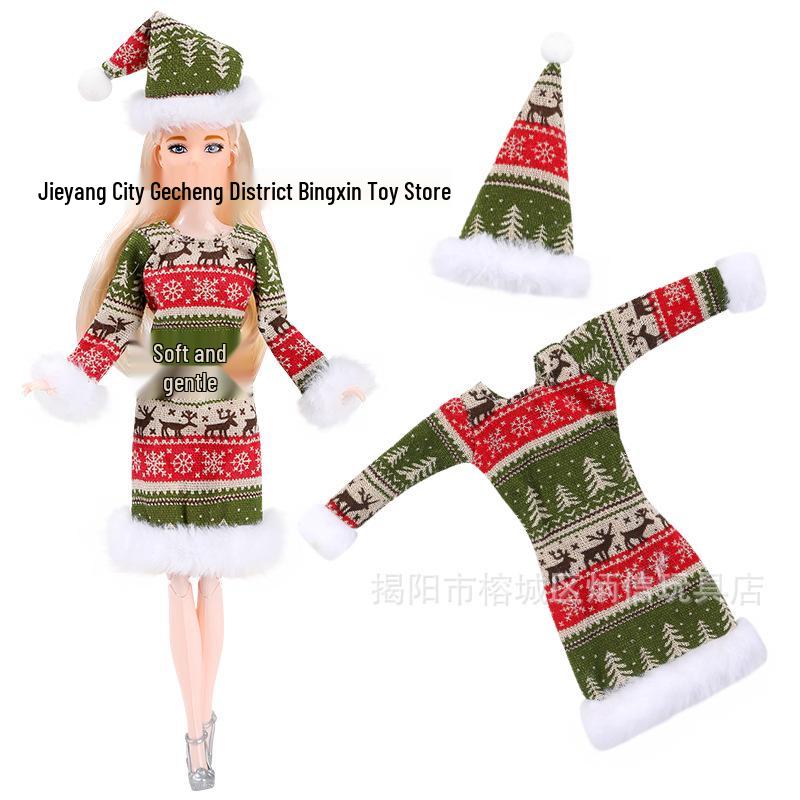 11-inch Barbie Doll Fashion Christmas Dress Set - 30cm Holiday Clothing Series