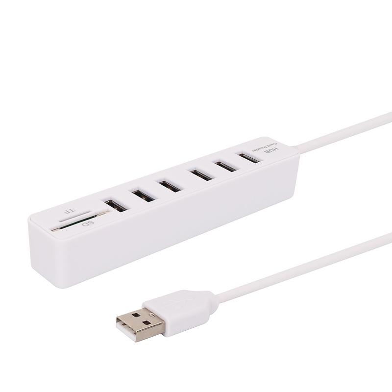 USB 2.0 Hub & Multi-Function Card Reader with TF/SD Slots