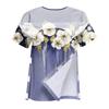 Womens Spring Tops Asymmetrical Neckline Summer Shirts for Women Floral Print Womens Summer Shirts Short Sleeve Comfortable Style