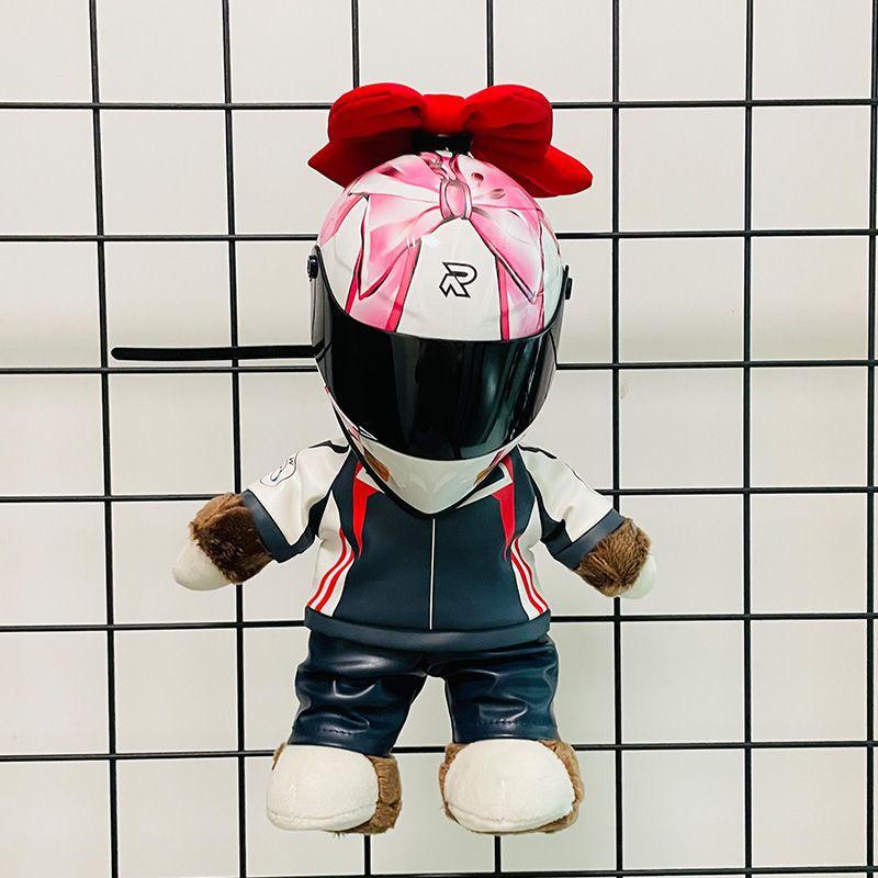 FiK Bow-tied Helmet, Pink Female Motorcycle Doll Helmet, Toy Model, Pet Motorcycle