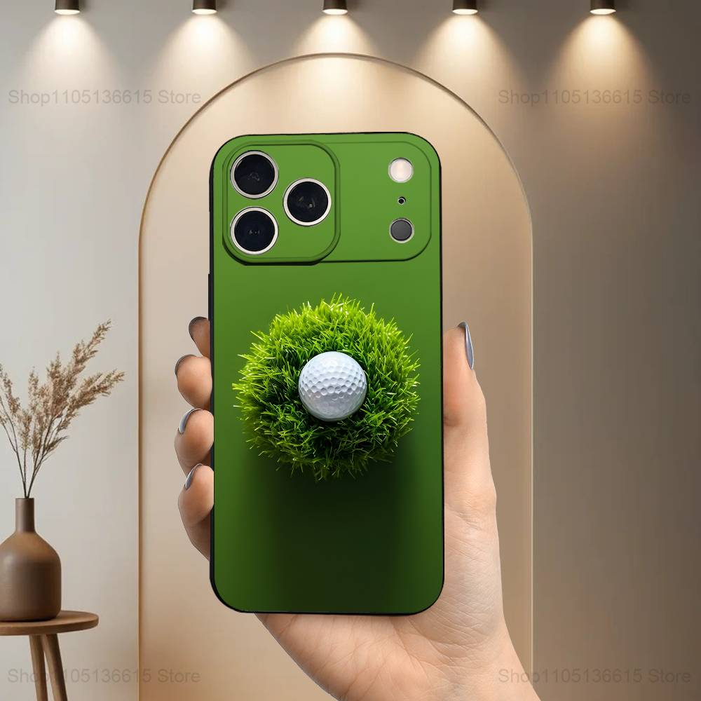 Sports Golf Modern Phone Case For iPhone 17,16,15,14,13,12,11 Plus,Pro Max,XS,X,XR,SE,Mini,8,7,Soft Silicone Black Cover
