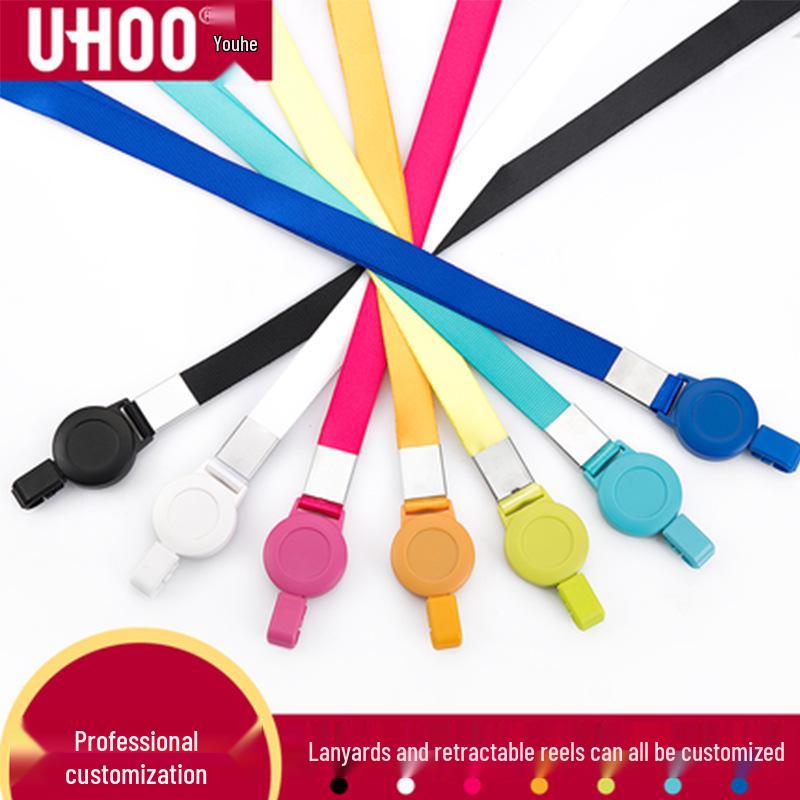 Youhe Retractable Badge Holder Lanyard with Safety Buckle and Customizable ID Card Holder