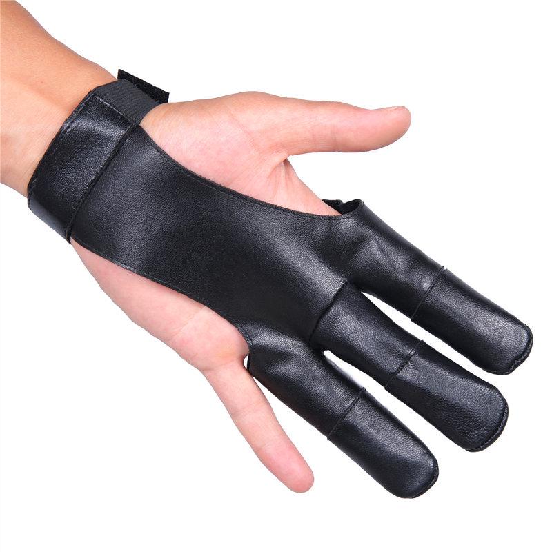 Hirschleder Bogenschießhandschuhe - Anti-Rutsch-Fingerschutz für erwachsene Jäger