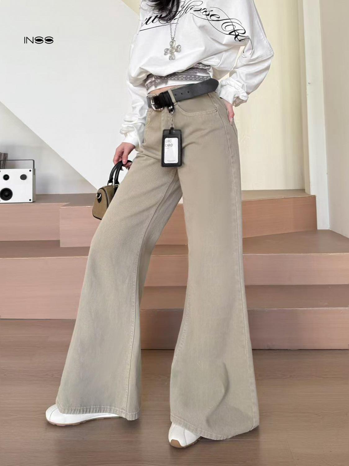 

Women s INSS Light Color Slimming Flare Jeans - Spring 2026 Style L хакі