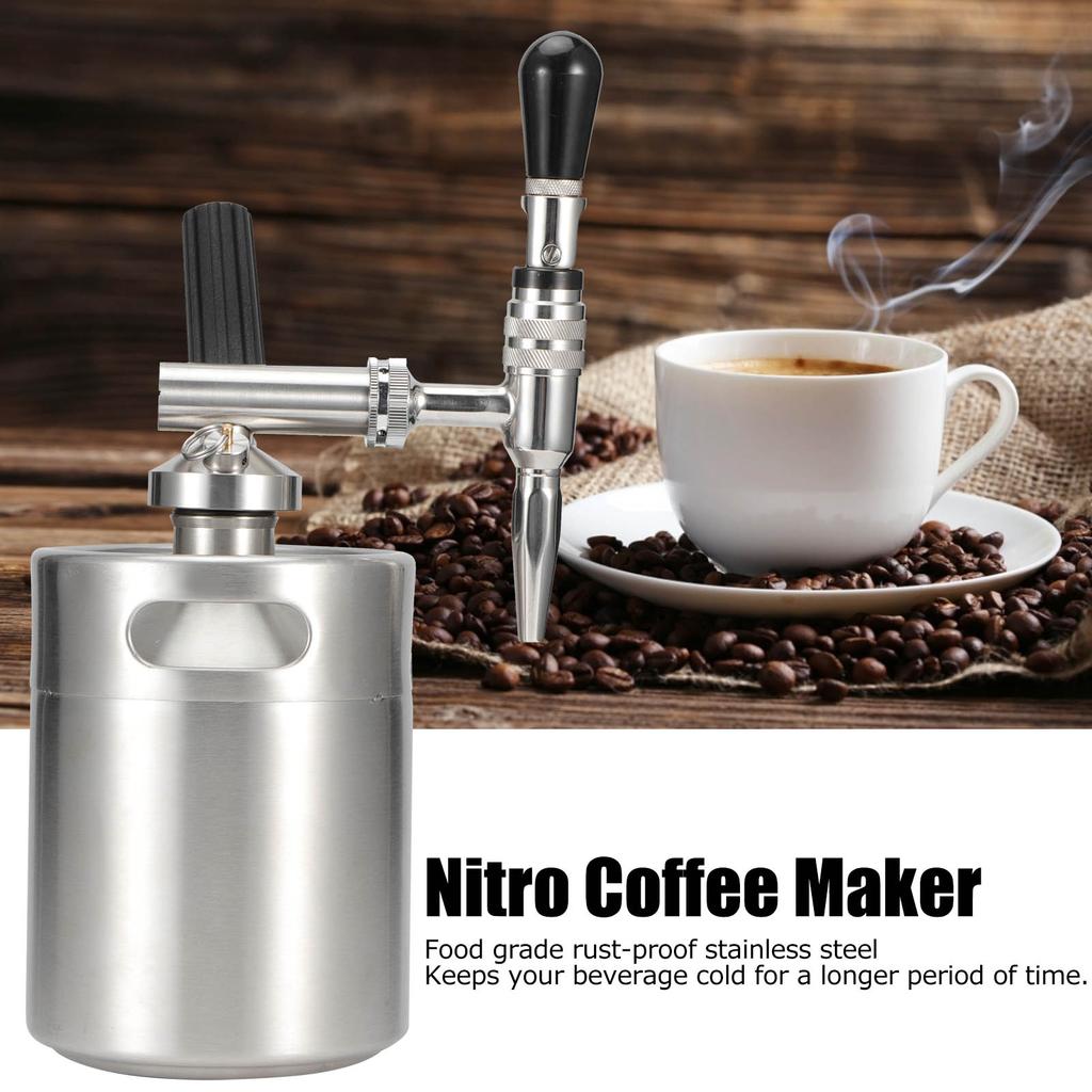 Coffee Keg  Cold Brew Coffee Maker Stainless Steel Keg Nitrogen Coffee Machine Dispenser System Kit Nitrogen Coffee Machine