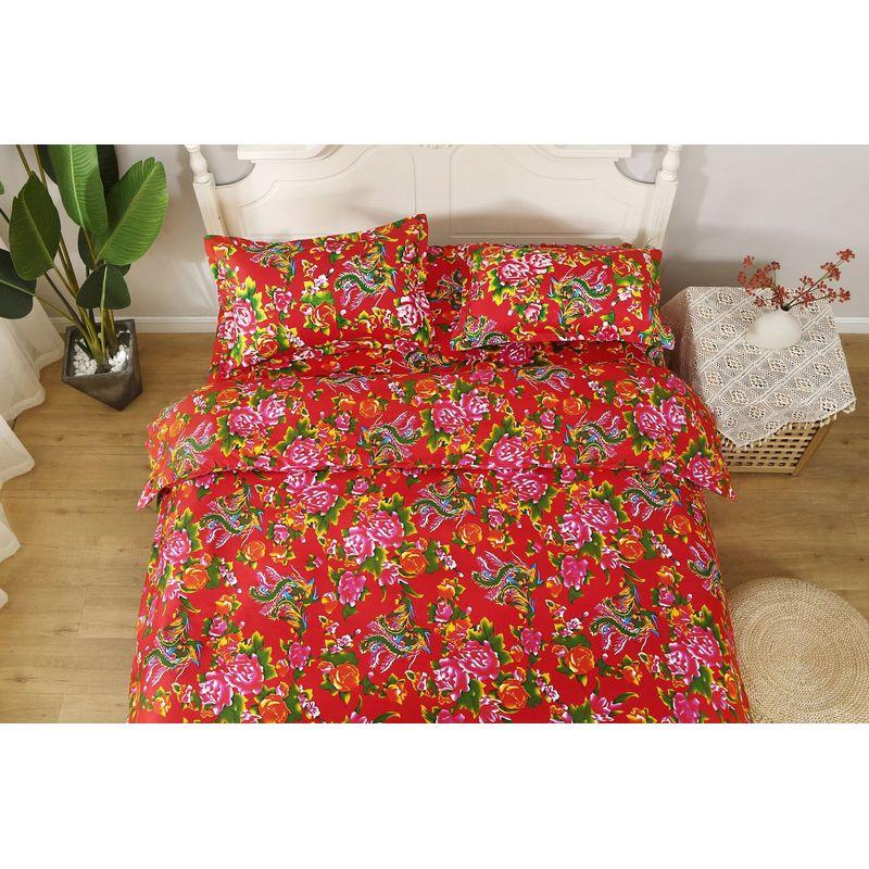 

Классический маленький зеленый клетчатый комплект из четырех предметов: простыни, пододеяльник 150cm x 220cm Bed Sheets Phoenix Red