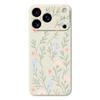 For iPhone 17 Pro Max Case Pink Blue Flowers Pattern Printing Straight Edge TPU Phone Back Cover