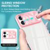 For iPhone 17 Case TPU + PC Clear Phone Cover with CD-Veins Camera Lens Sliding Lid