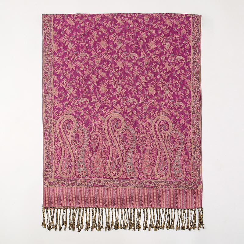 Luksusmerke Kasjmir Dameskjerf Trykt Vinter Varmt Sjal og Wraps Pashmina Bandana Lang Jacquard Paisley Dame Foulard
