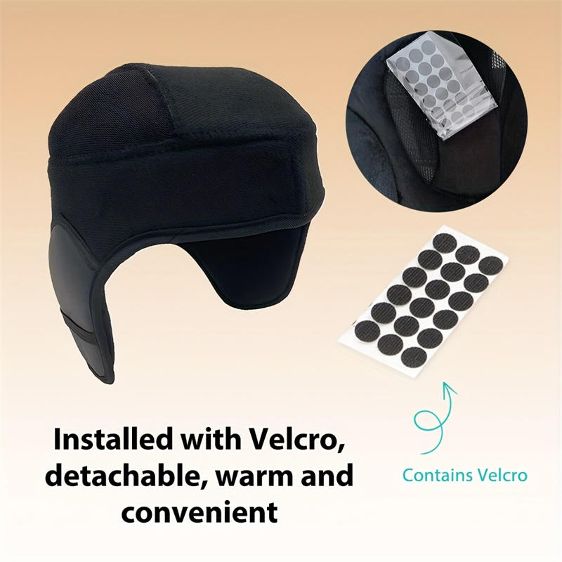 Winter Windproof and Coldproof Electric Motorcycle Helmet Liner Warm Beanie Padded Ear Protection Head Cover Motorbike Helmet Liner Cycling Equipment