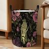 1pc, Halloween Skeleton Hand And Mysterious Rose Large Capacity Storage Basket, Suitable for Dormitory, Small Apartment, Laundry Room And Other Scenes