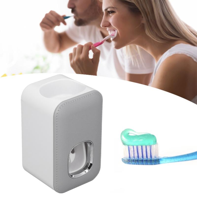 Toothpaste Dispenser Full Automatic Wall Mounted Hands Free Easy Operation Toothpaste Squeezer For Bathroom Hotel Gray