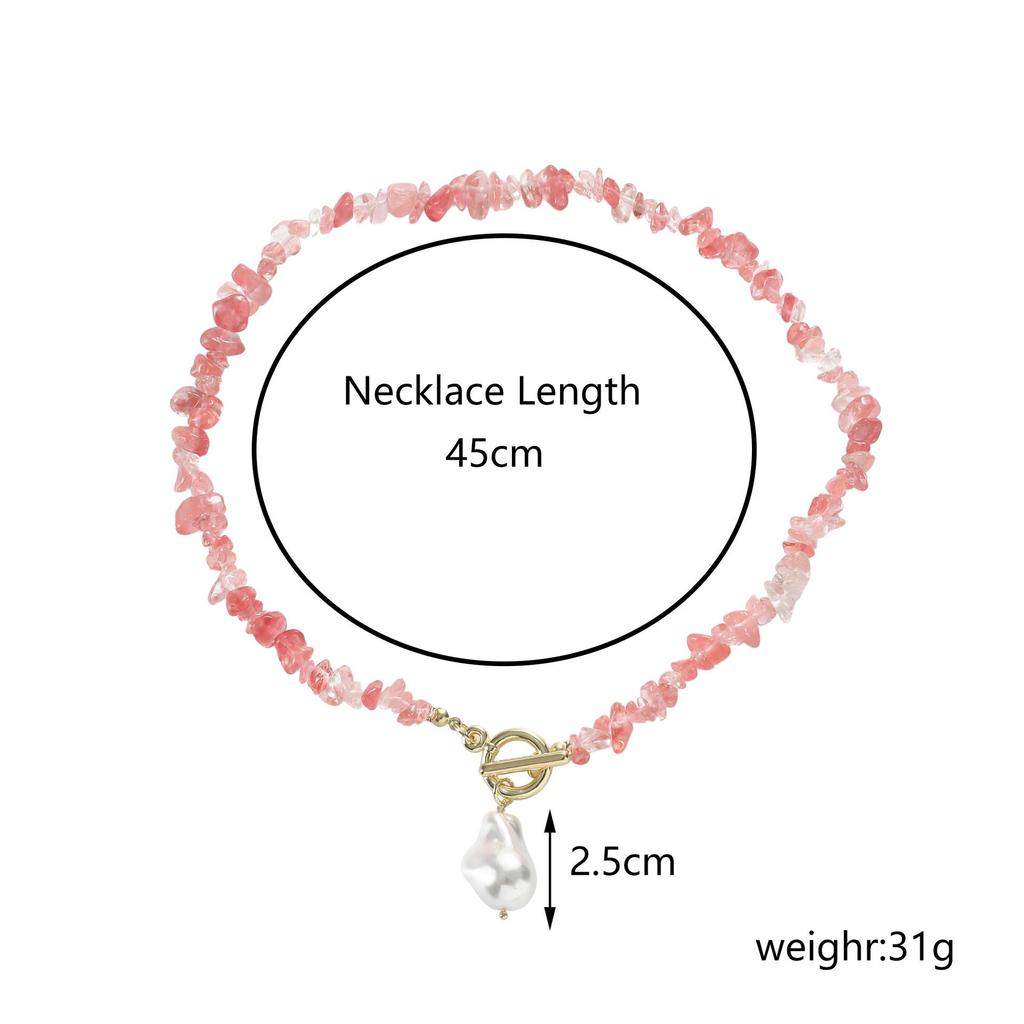 European & American Bohemian Colored Gravel Natural Stone Necklace for Women - Summer Jewelry