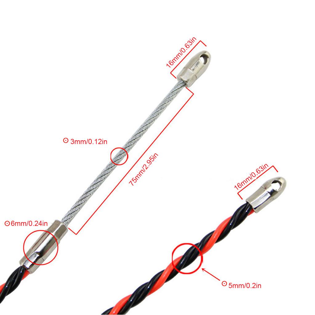 Elektrischer Einziehfaden Elektriker Einziehgerät mit 2 Kabelbefestigungen 30M