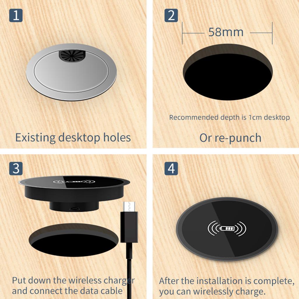 Built In Desktop Device Fast Wireless Charger 15W 10W 5W Quick Charger