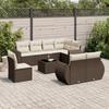 VidaXL Garden Lounge Set with Cushions 9 Pcs, Patio Sofas, Patio Furniture Set, Outdoor Furniture, Brown 3253990
