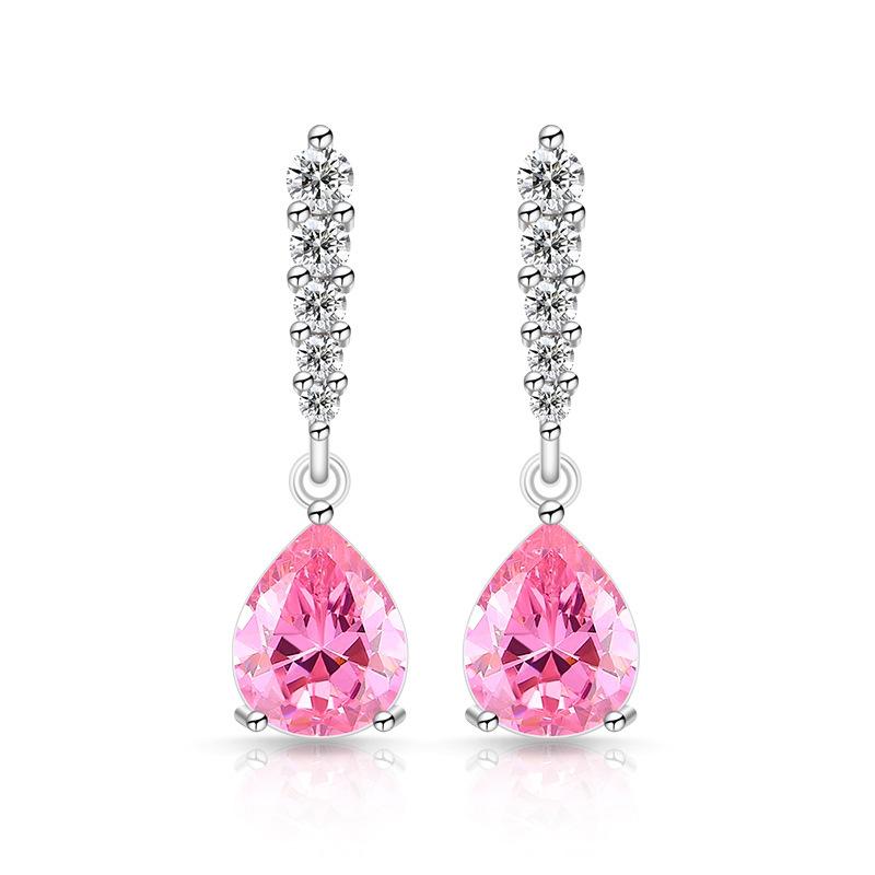 Fashion Classic  925 Sterling Silver Shining Water Drop AAA Zircon Women's Earrings