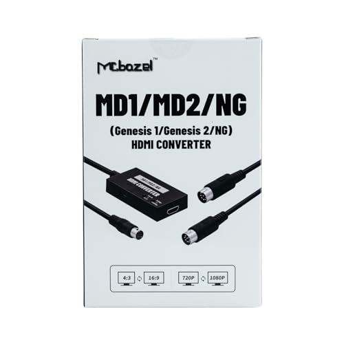 Mcbazel SEGA Megadrive 1080p HDMI Adapter for Megadrive 1/Megadrive 2/NEOGEO with Aspect Ratio Switch for 16:9 or 4:3