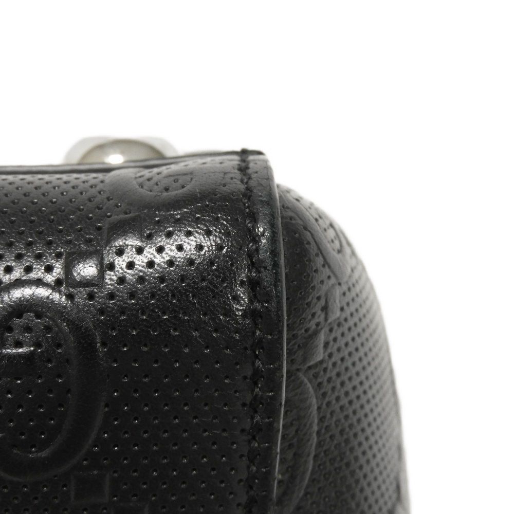 Used 9539 GG Embossed Tote Bag 625774 7924 Punching Shoulder Bag Double G Black Men's from Japan AUTHENTIC