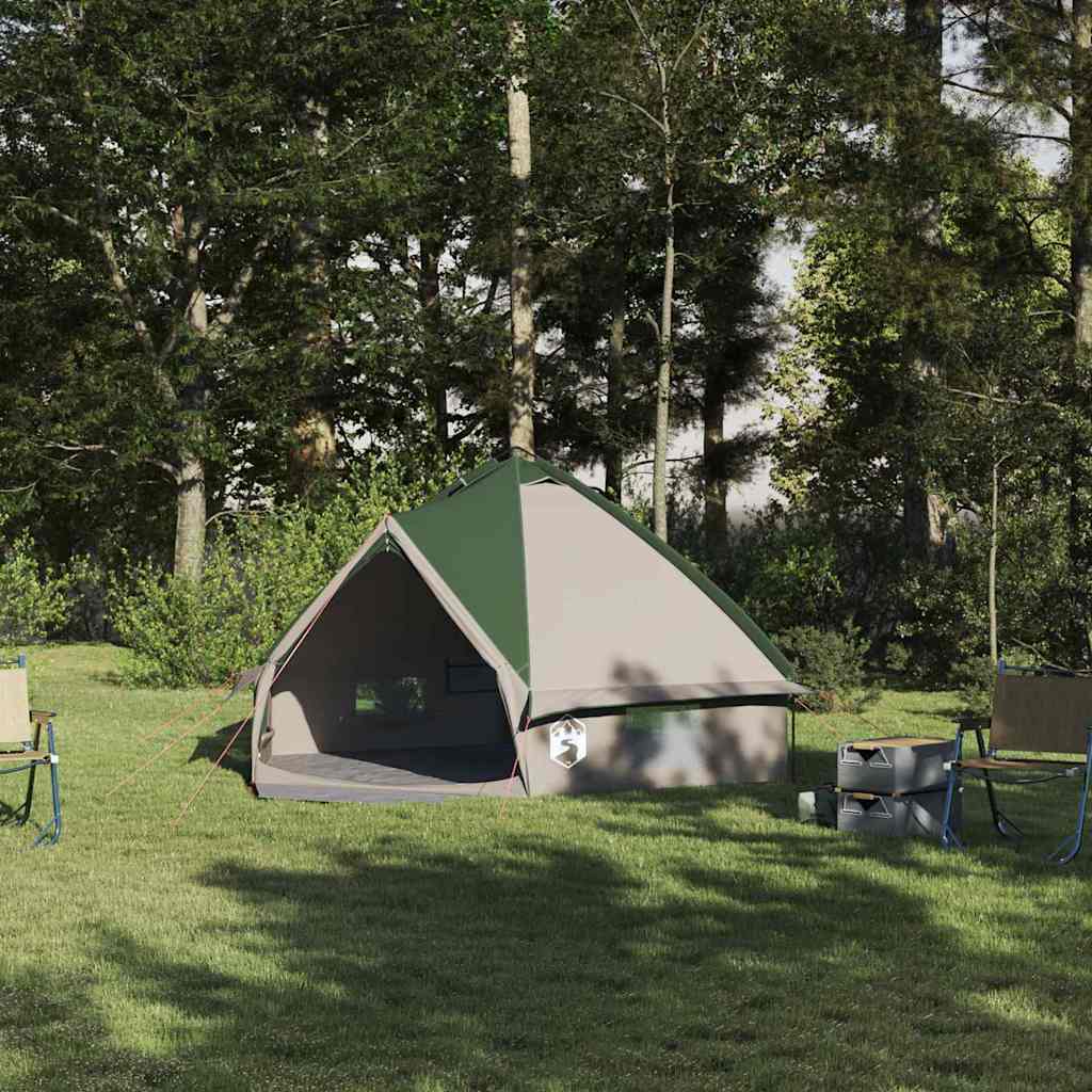 Teepee Tent for 4 Persons Green and Grey 388 x 320 x 169 cm