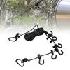 Portable Travel Clothesline   16.4ft Length Clothes Drying Rope Windproof 5m Clothesline with Hooks for Outdoor Camping