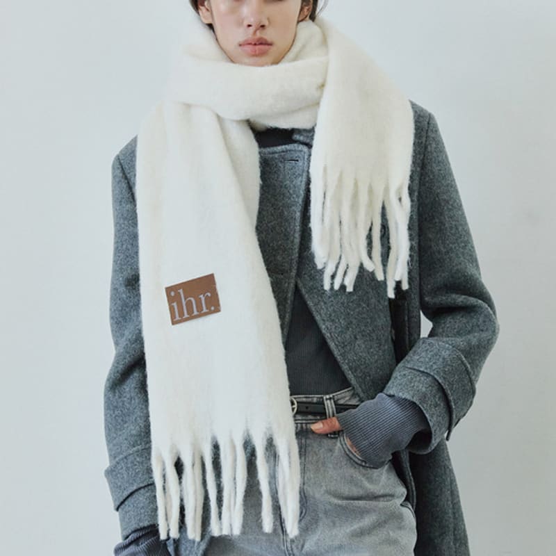 Votre ÉCHARPE ÉPAISSE MIXTE LAINE / BLANC