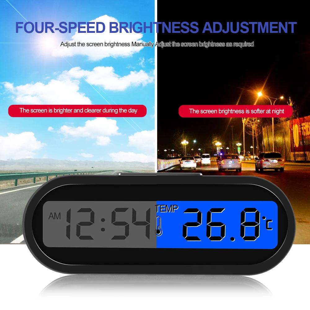 Mini Car Clock Thermometer LCD Digital Backlight Electronic Auto Clocks Car Inside Outside Temperature Electronic Car Time Watch