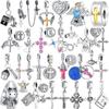 New 925 Silver Cross Faith With God All Things Are Possible Bead Charms Pendant Fit Bracelet Fine DIY Jewelry Making For Women